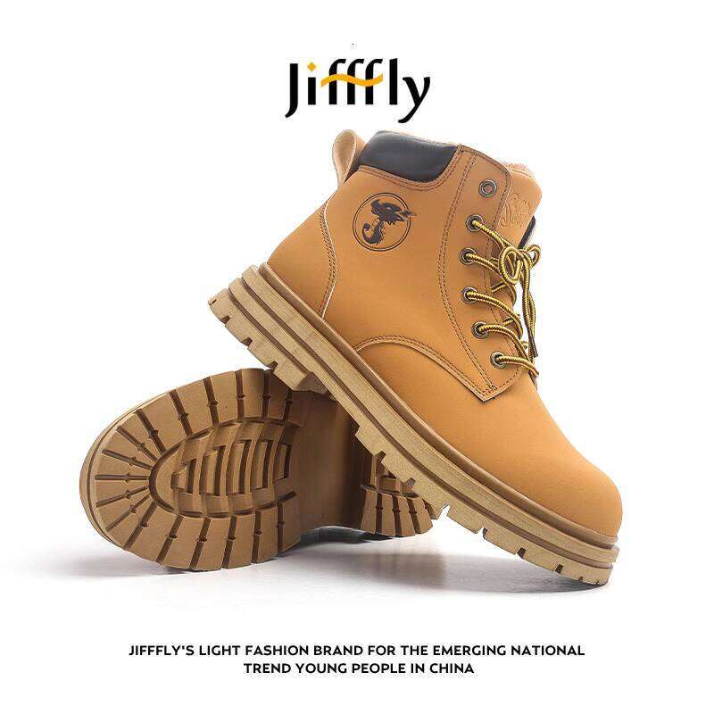 Jifffly Men's Martin Boots - Winter Thicker Wool Lined Work Boot