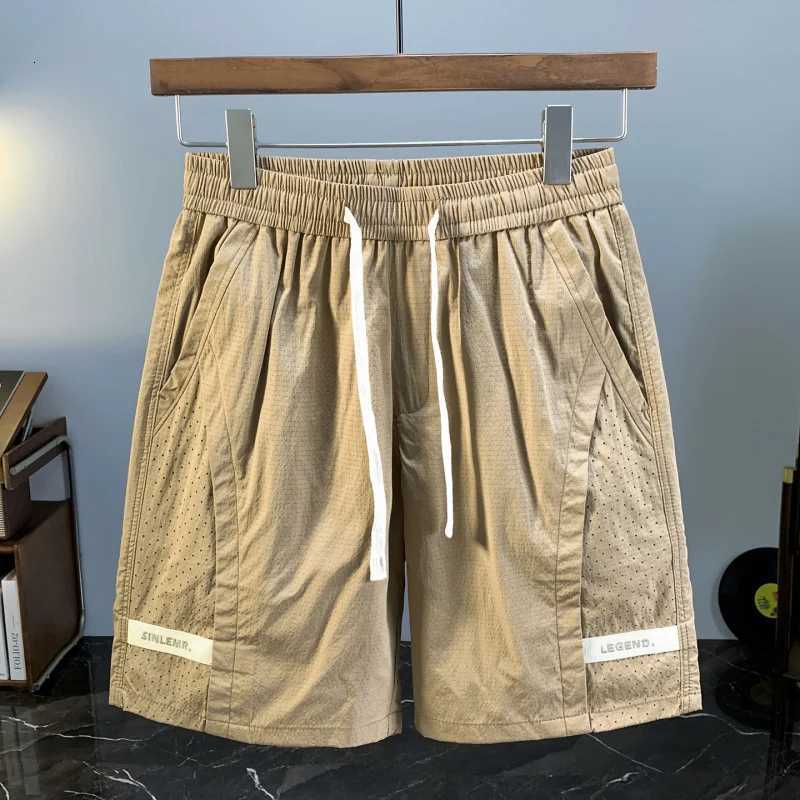 Ice Silk Five Point Shorts Mens 2025 New Summer Thin Style Cool Feeling Sports Quick Drying Loose Straight Casual Beach Pants W250724
