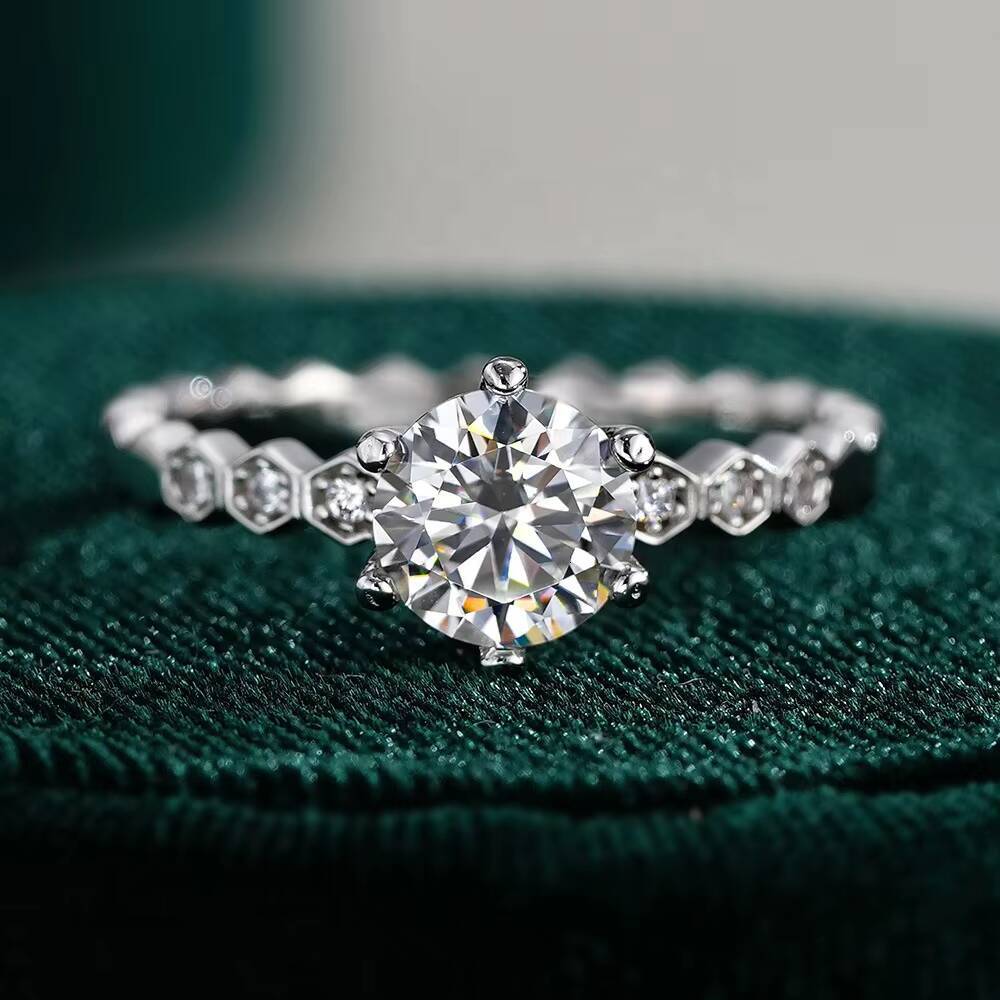 VANFI 925 Silver D V VS Grade Moissanite Ring Elegant and Luxurious Jewelry for Women