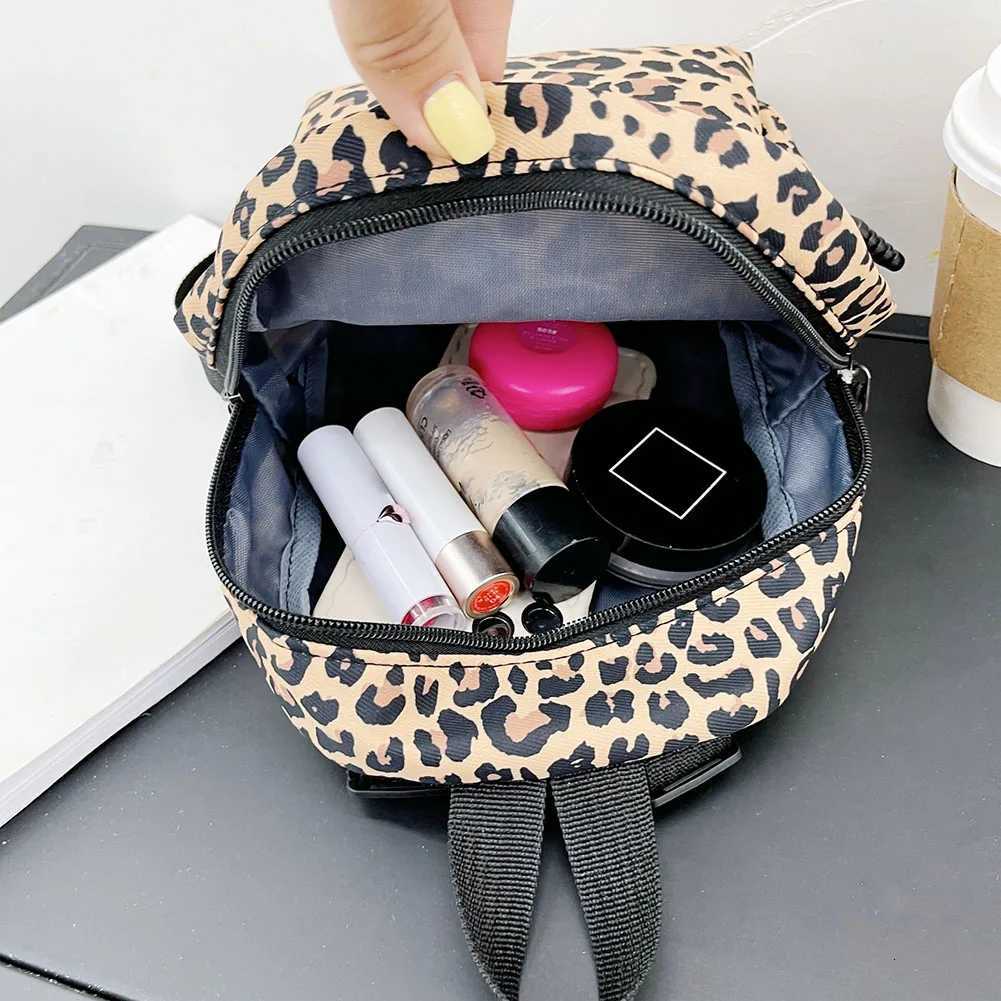 Wenzhi Zebra Leopard Cow Print Backpack Nylon Shoulder Bag Students High School Small Book Bag Fem Mini Rucksack Mochila Y250724