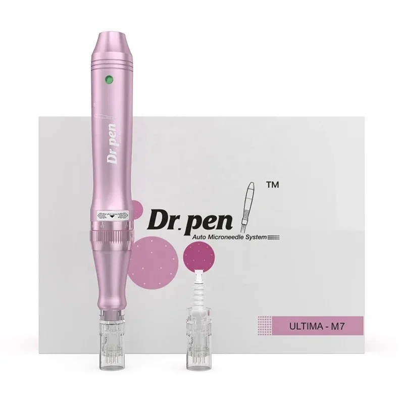 DrPen M7 Original Rechargeable Derma Pen for Skin Micro Needling Treatment - Includes Two 12Pins Replacement Cartridges Needles