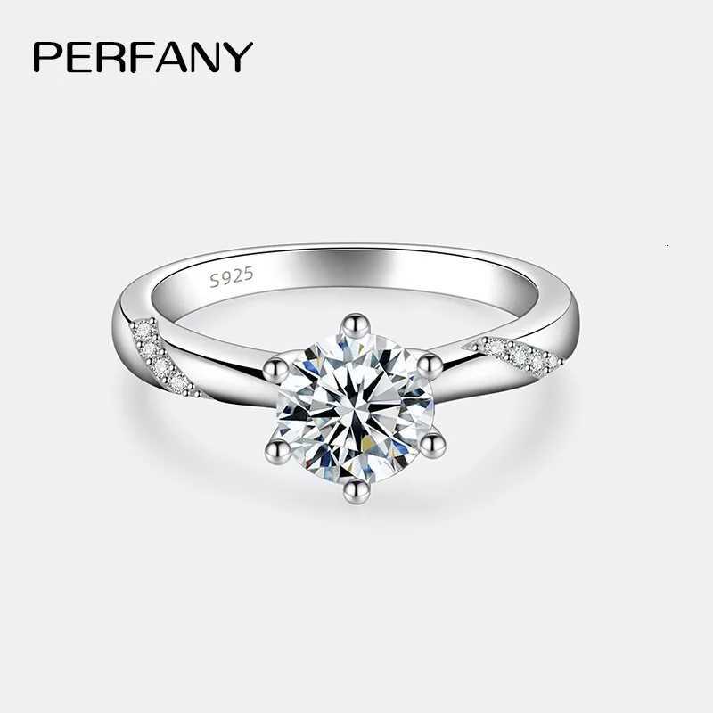 PERFANY 1-3CT Womens Moissanite Ring S925 Pure Silver Six Claw Laboratory Trained Diamond Engagement Ring Wedding Jewelry W250417