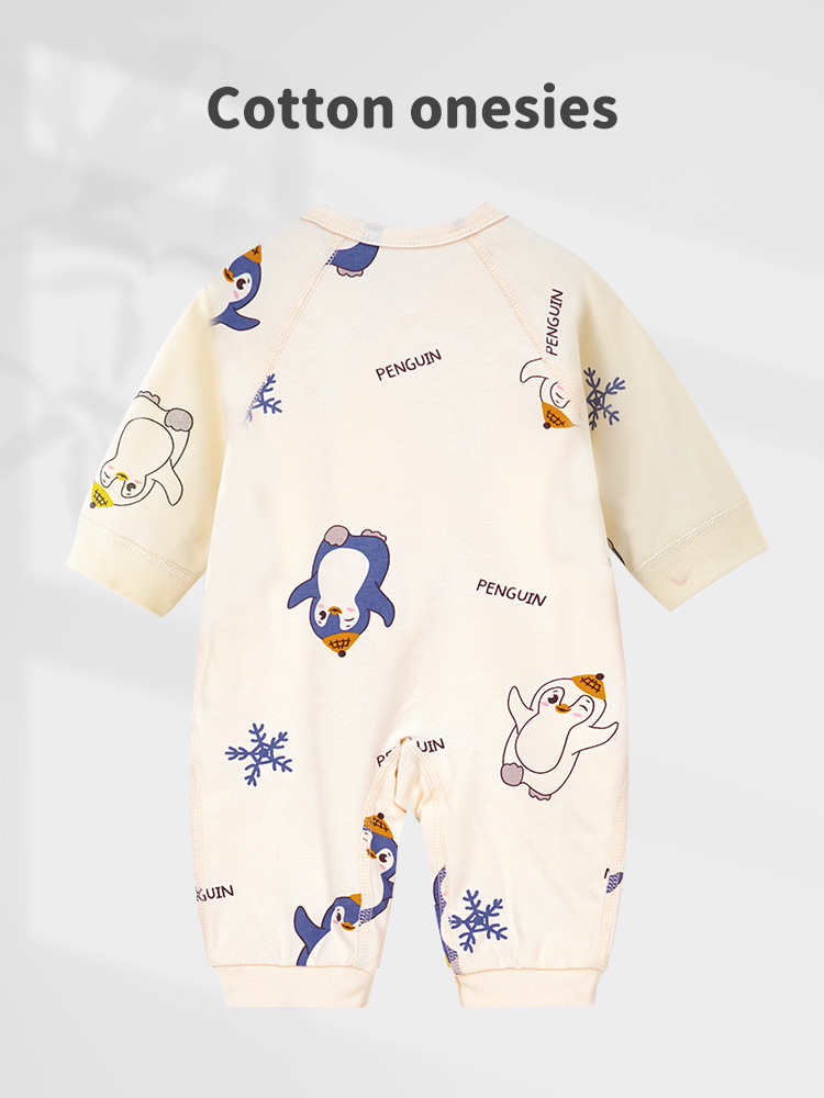 Infant Boy's Cozy Fitted Rompers for Cool Weather Soft Long Sleeve Onesie Jumpers