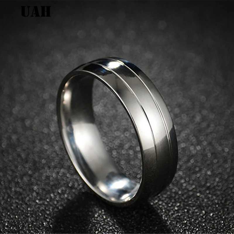 Simple Couple Titanium Steel Wedding Zirconia Ring Mens Jewelry Anniversary Wedding Best Fashion Gift W250417