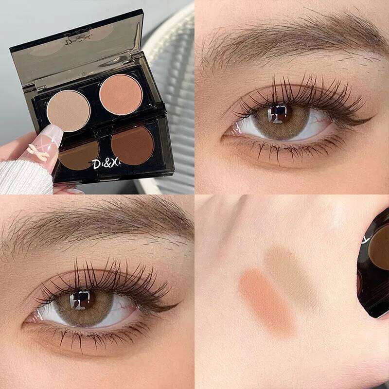 Mocha Two-color Palette Matte Low Saturation Grey Pink Eyeshadow Smoky Earth Color Daily Makeup Eye Shadow Powder X250724