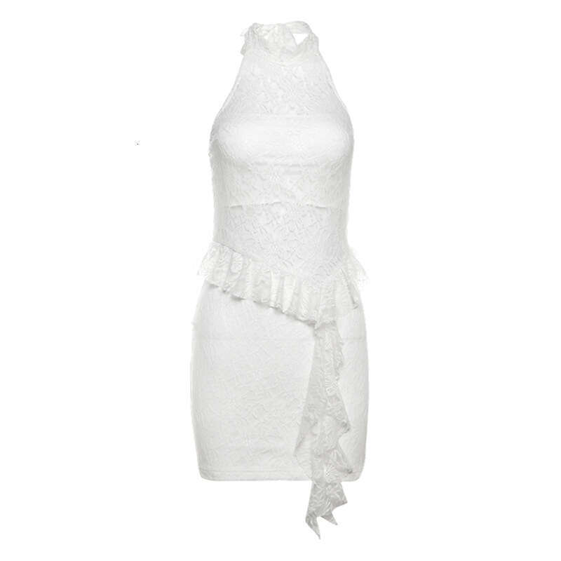 2024 Summer New Women's Solid Color Sexy Sleeveless Round Neck High Waist Dress a63