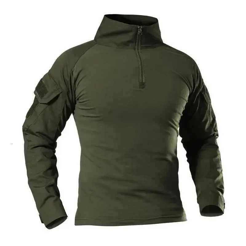 Men Tactical T Shirt Camouflage Long Sleeve Zipper Assault Frog Climbing Outdoor Shirt Hiking Uniform Club Prom Shirt Cool Y250724
