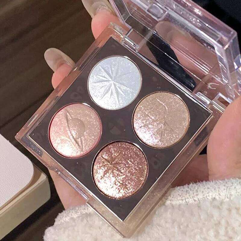 4Color Sparkling Dia Glitter Eyeshadow Palette Pink ple Pearlescent Shimmer Eye Shadow Powder Korean Cosmetic Eyes Makeup X250723 X25