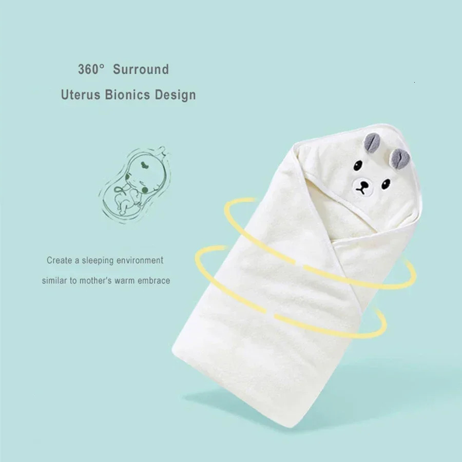 Baby Bathrobe Infant Bath Towel Boy Girl Blankets Swaddle with Hood Cartoon Coral Fleece Blanket born Kids Bedding 250725