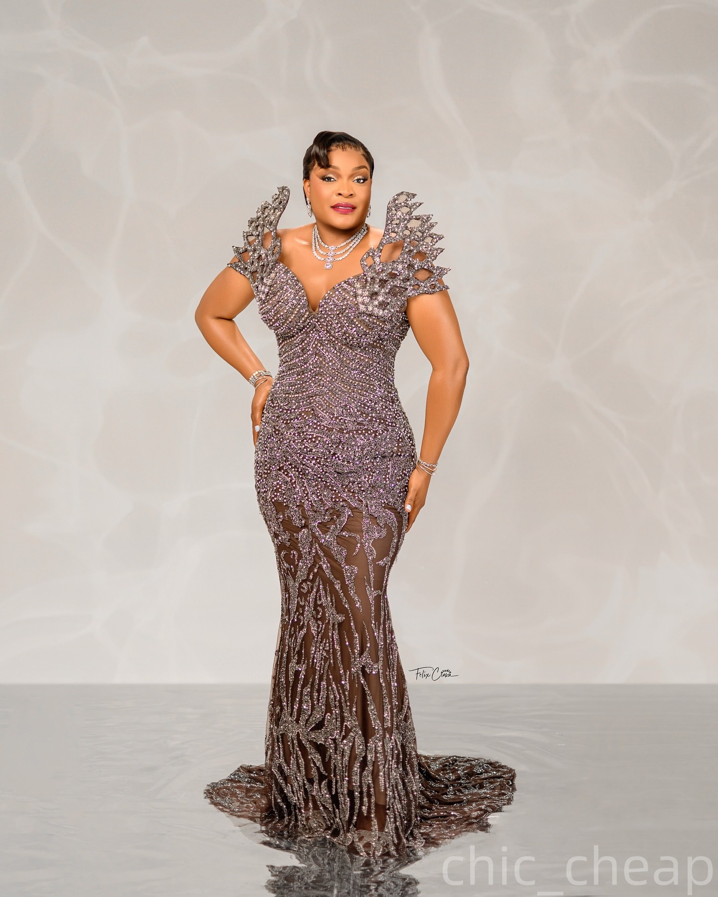 Mermaid Brown Prom Dresses 2025 Crystals Sequined Luxurious Evening Formal Party Second Birthday Engagement Gowns Plus Size Dress For Special Occasion