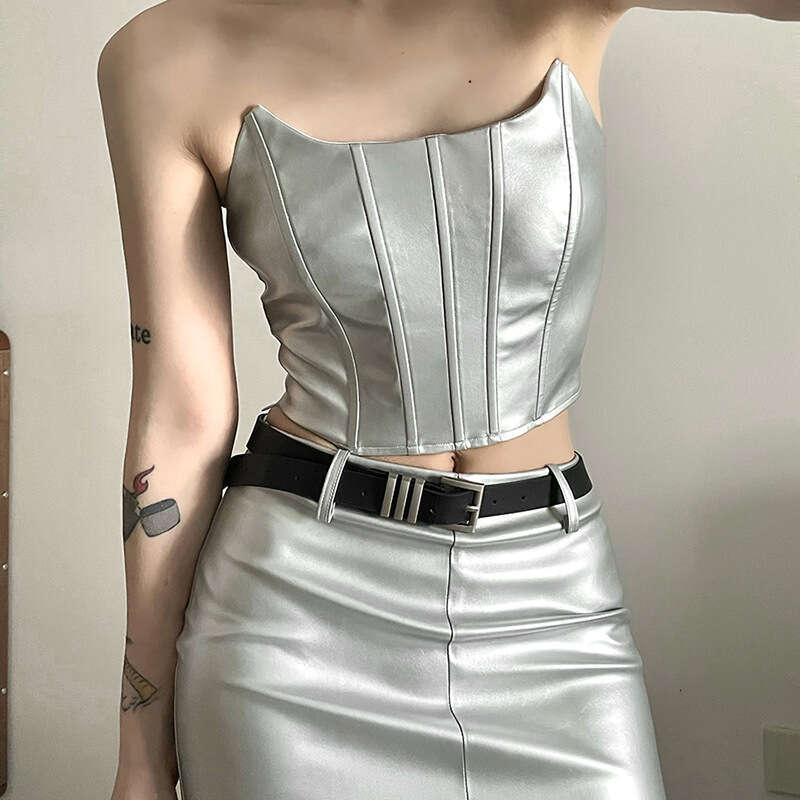 2023 Spring New Women's Solid Color Slim Fit Fashion Off-Shoulder Wrap High Waist Skirt a97