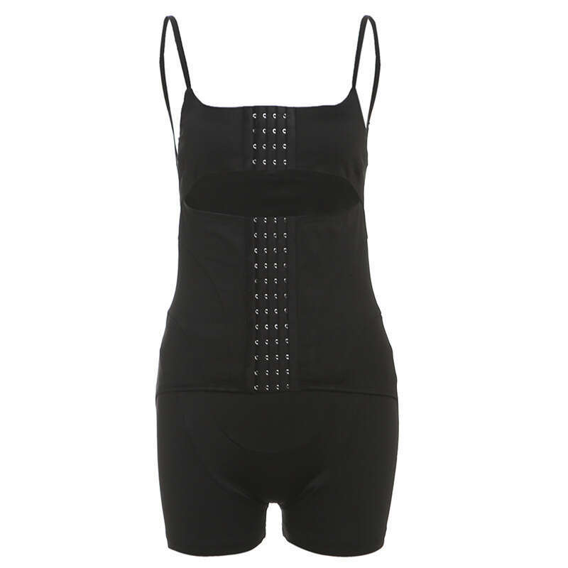 2025 Spring New Women's Solid Color Slim Street Fashion Strap Sleeveless Sexy Jumpsuit 15d