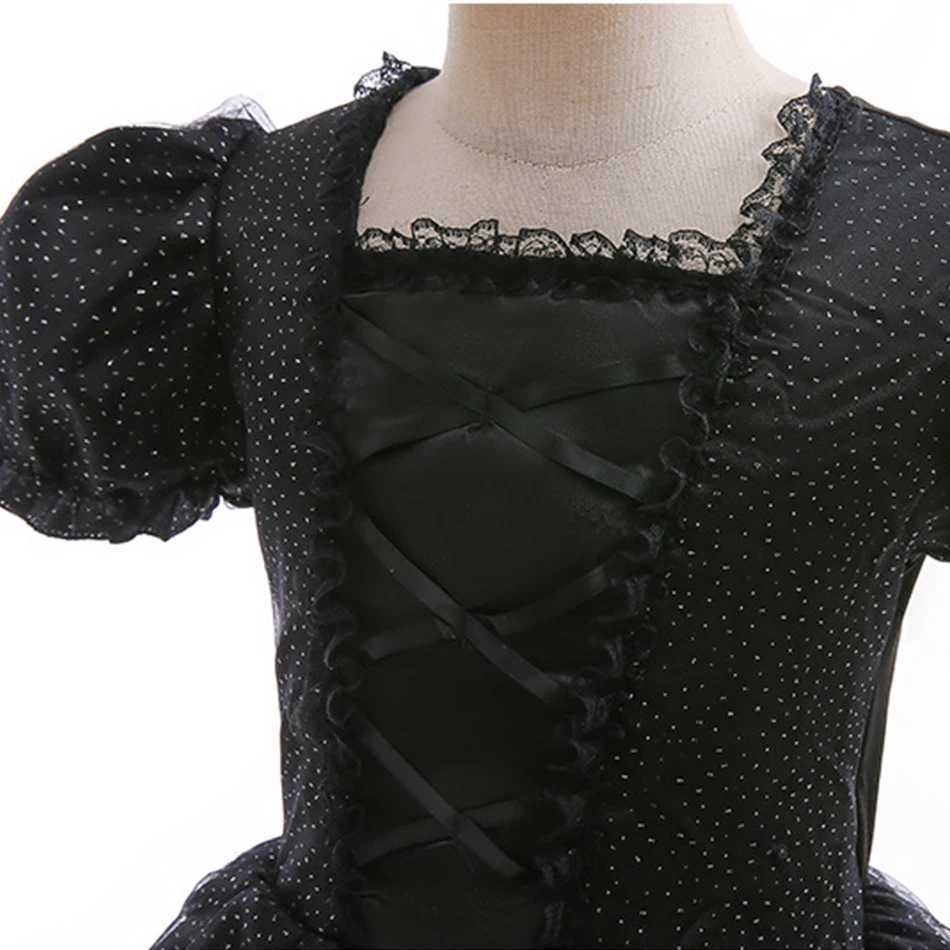 Girl Black Witch Cosplay Dress With Wings Kids Halloween Carnival Evil Queen Dress Up Costume 2-10 Yrs Sequin Ruffles Outfits Z250725