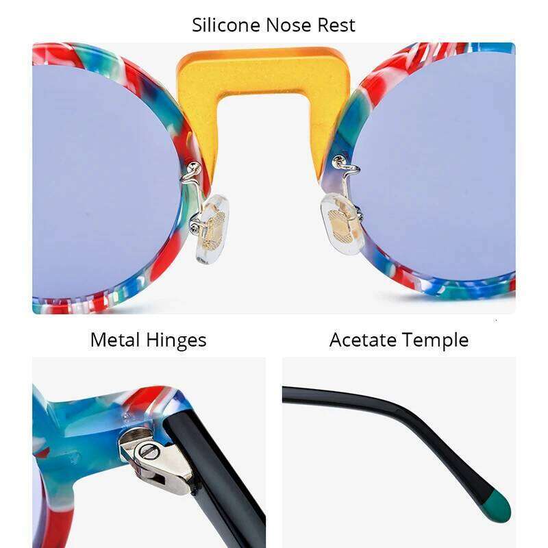 HEPIDEM Acetate Polarized Sunglasses Women New in Trendy Famous Brand Designer High-end Retro Vintage Round Sun Glasses y2k 9382
