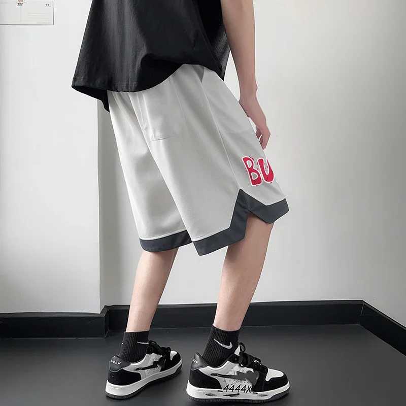Male Summer Casual Oversize Basketball Shorts Men Trendy Letter Print Quick Drying Breathable Sports Running Fitness Shorts W250724