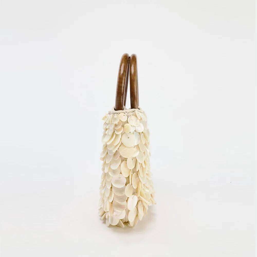 Handmade Shell Bag Crossbody Single Shoulder Summer New Style Wooden Handle Chain Southeast Asia Transoceanic Fairy Handbag