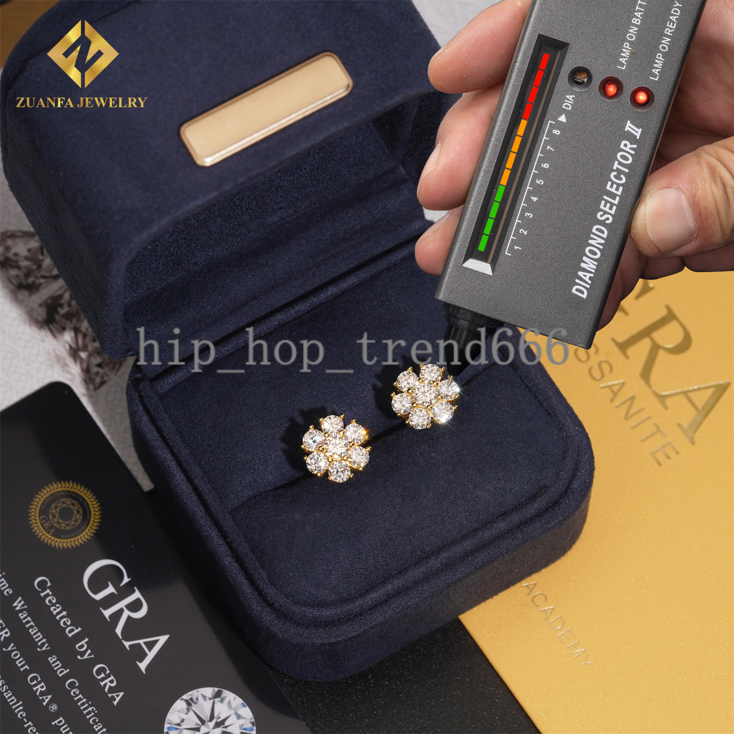 Iced Out Screw Back Earrings VVS Moissanite Pink Diamond 925 Silver Jewelry Hip Hop Mens Earrings Pass Diamond Tester