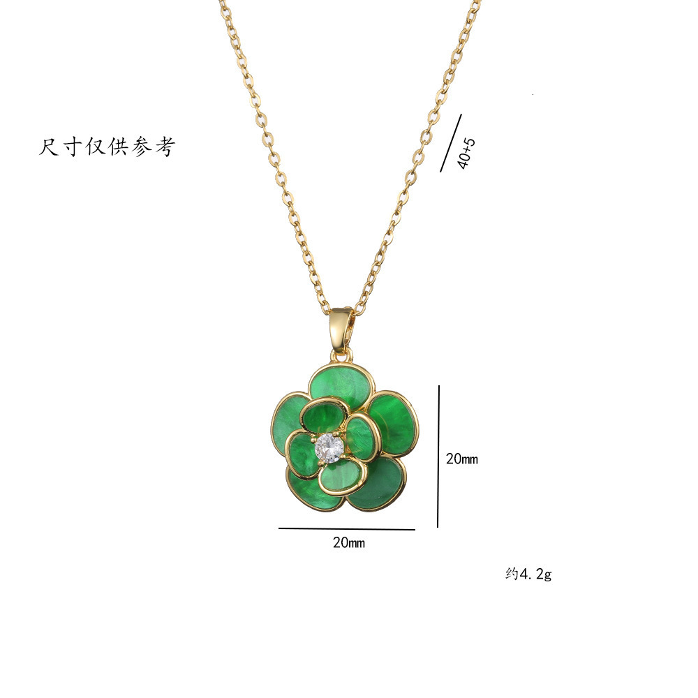 2025 New Zircon Necklace Outdoor Beach Rotating Camellia Luxury Designer Necklace Flower Zircon Necklace Fashionable And Elegant Casual Party Necklace