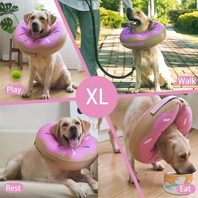 Inflatable Dog Cone Collar For Post-Surgery Recovery - Soft And Comfortable E-Collar For Large Medium And Small Dogs And Cats 250716