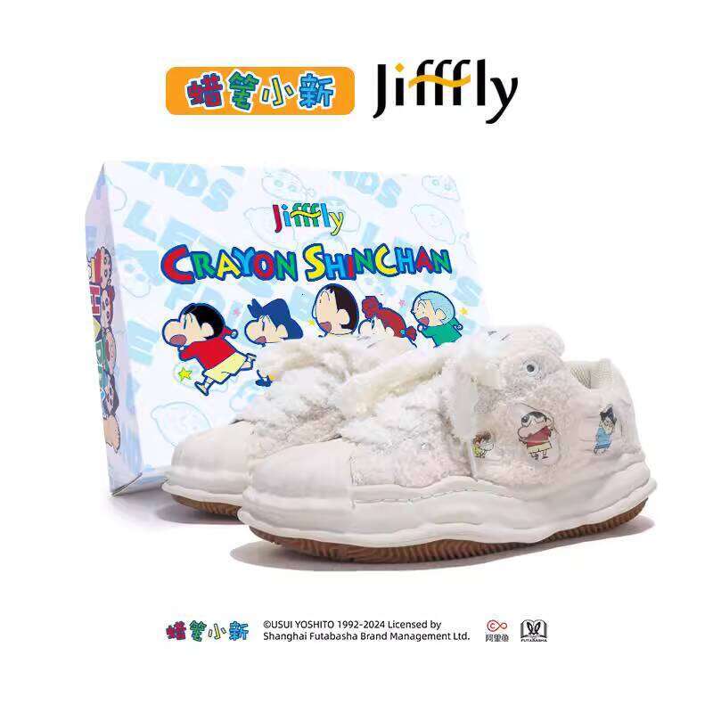 Crayon Shin-chan Collaboration Jifffly Shell Toe Women's Winter Little Style Dissoing Shoes White Sneakers for Women