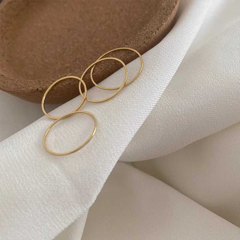 GHIDBK 0.5mm ultra-thin stainless steel explosion-proof ring suitable for womens fashion simple 18K Pvd gold-plated ring office style W250417