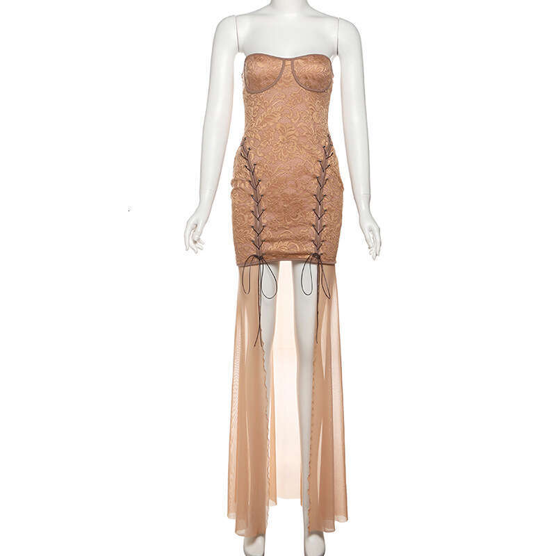 2025 Summer New Sleeveless Backless Off-Shoulder Irregular Sexy Bustier Slim Dress for Women 389