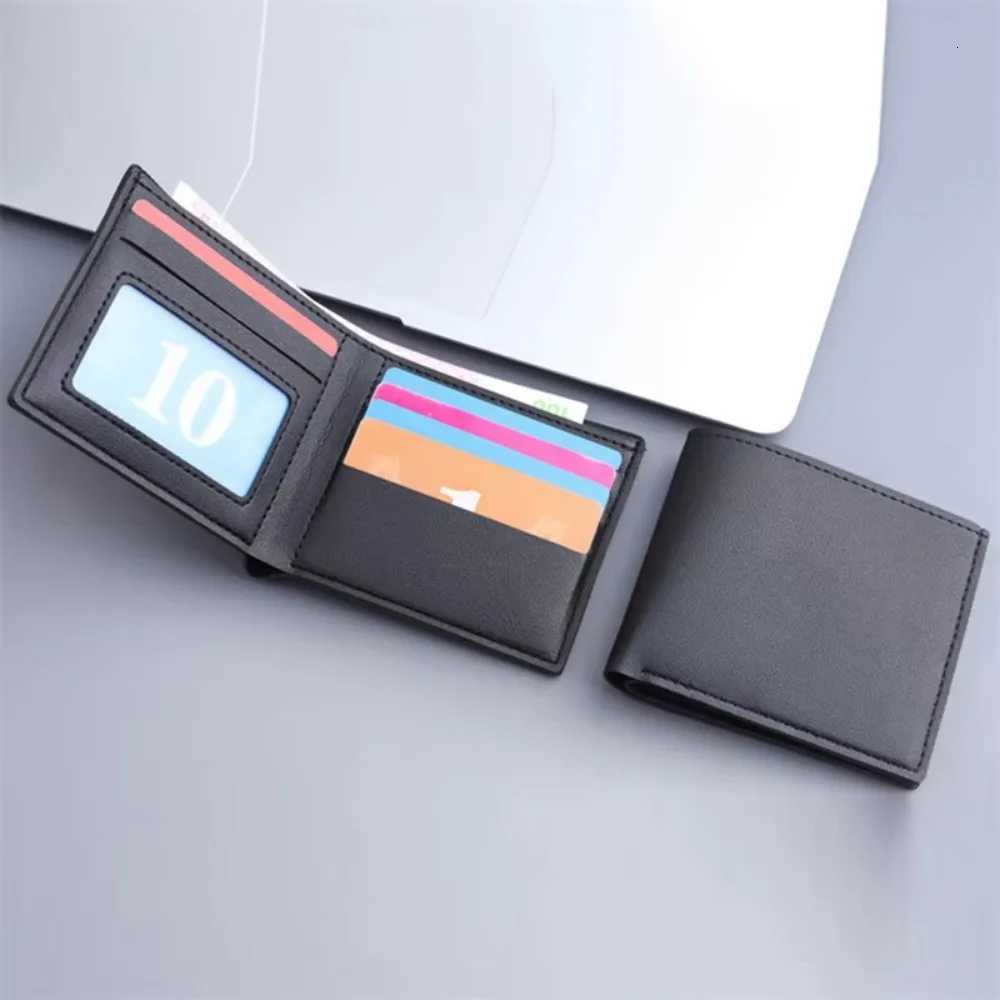 Simple Men Short PU Leather Wallet Solid Color Thin Male Holder Small Money Purses Business Foldable Wallet New Z250725
