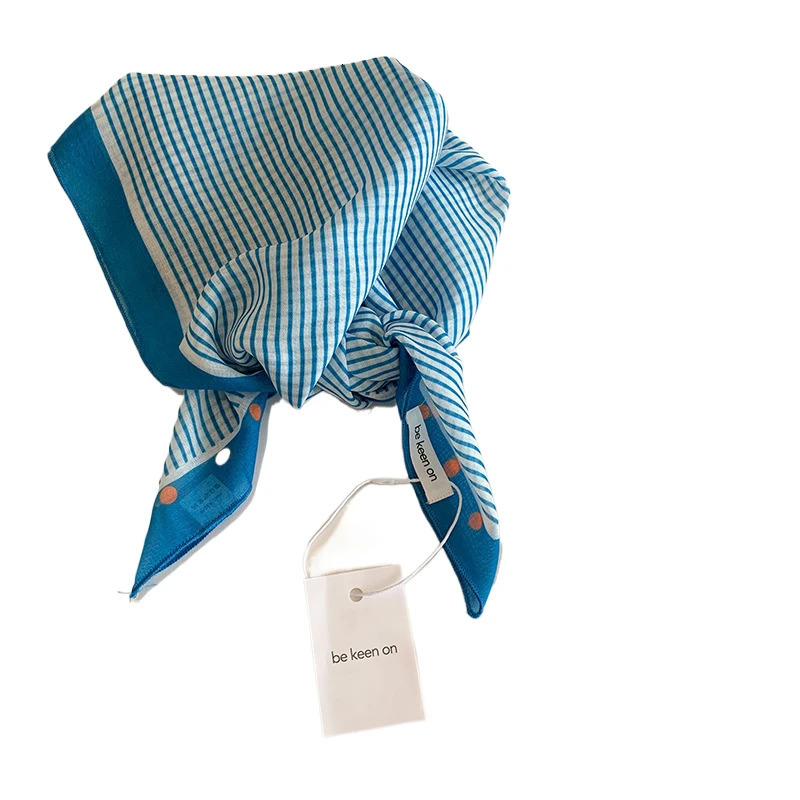 Blue Womens Spring Summer Style Versatile Breathable Square Scarf Headband Trendy Triangle Scarf Fashionable Hair Accessory 250723