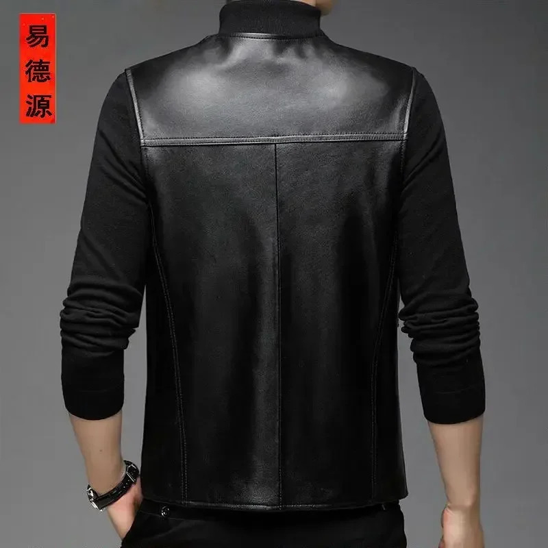 Genuine Leather Motorcycle Vest Mens sheepskin Waistcoat biker sleeveless jacket clothing chaleco bullet proof club vest 250725