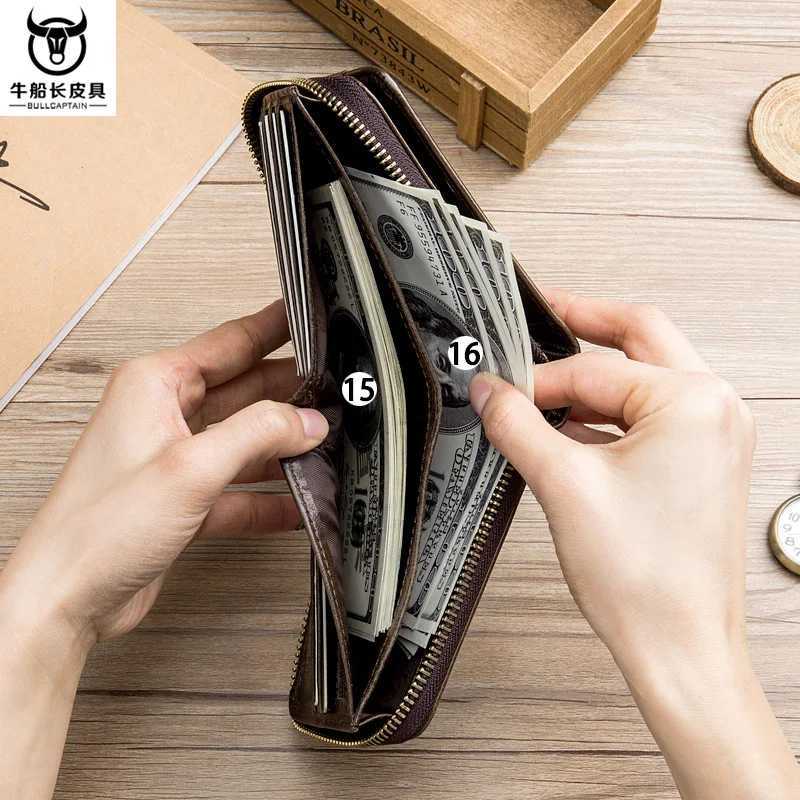 BULLCAPTAIN New Arrival Male RFID leather wallet Men Wallet Cowhide Coin Purse Slim Designer Wallet Billetera para hombres Z250725
