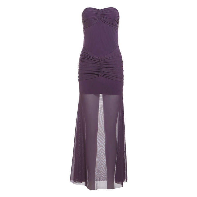2024 Autumn Winter New Women's Solid Color Slim Street Fashion Off-Shoulder Tube Dress c01