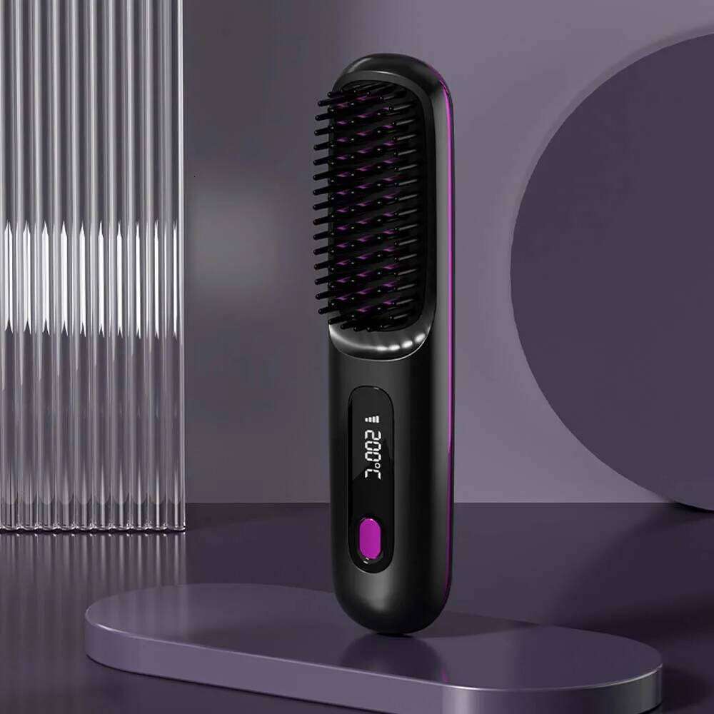 Electric LCD Usb charging portable and fashionable negative ion straight hair comb Styling Tool