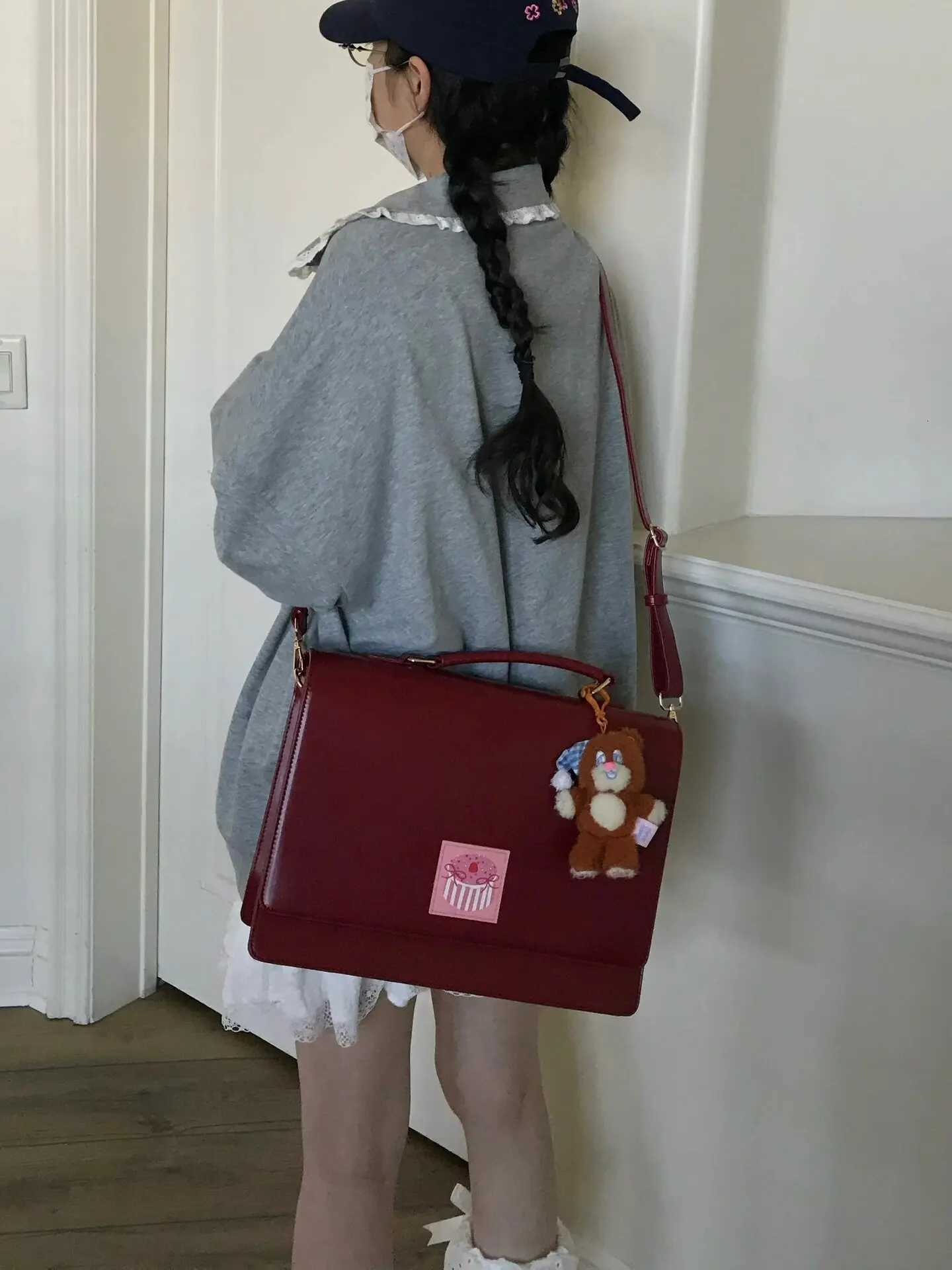 Jiaerdi Harajuku Red Backpack Wen Academy Style JK Uniform Pu Leather Y2K Mochila Schoolbag Student Shoulder Crossbody Bags Y250724