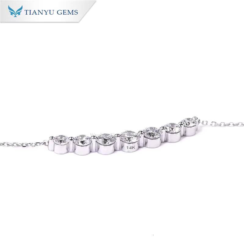 Tianyu Lab Created Diamond Fine Jewelry Hpht Custom Made Bridal Pendant CVD White Gold 14k 18k Lab Grown Diamond Necklace