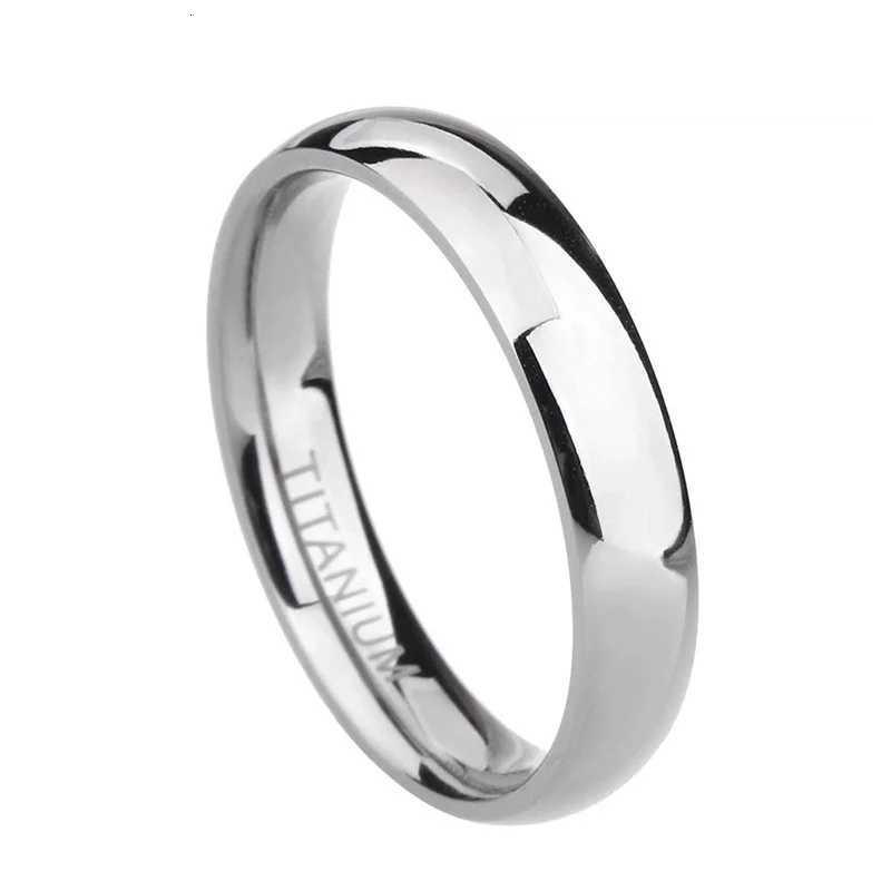 4mm brand silver titanium womens ring mens wedding ring polished engagement ring womens jewelry never fades size 3-15 W250417