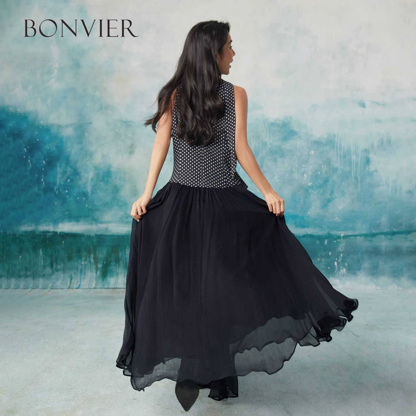 Lace Polka Dot Long Casual Dresses Spring Women Sleeveless Round Neck Big Swing Dress New Summer High Waist Knee Length Dress 6116835