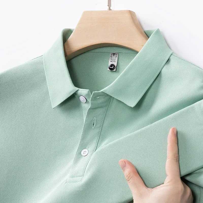 New Mens Business Casual Short Sleeved Solid Color Polo Shirt Fashionable and Comfortable Summer Versatile Top XJ250725
