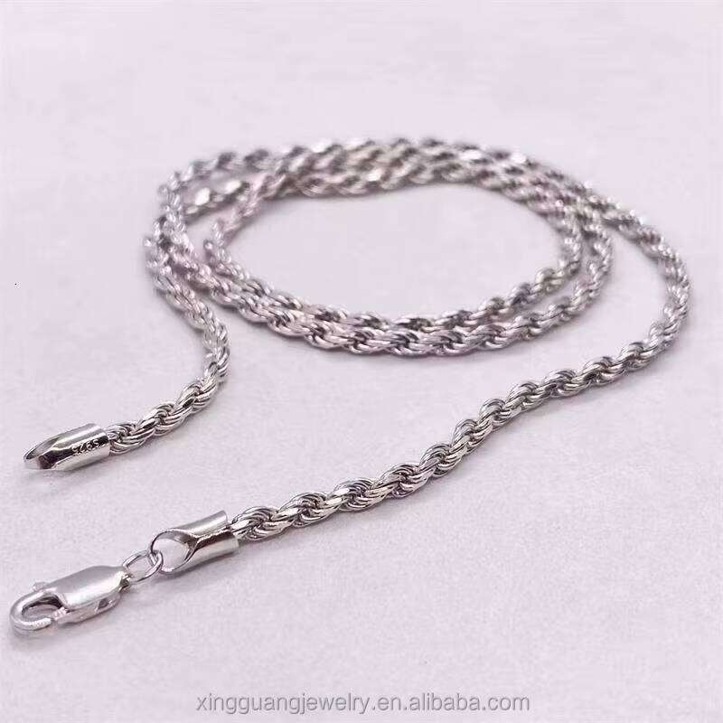 XG Factory Price Hip Hop Rope Chains Solid Sterling Sier Gold Plate Fine Jewelry Necklaces for Men Women