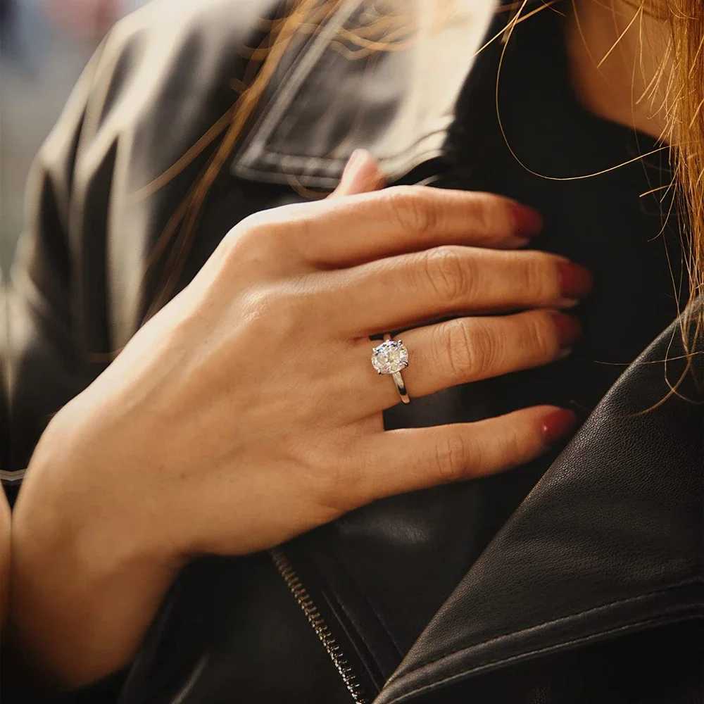 Trumium 3CT 925 sterling silver engagement ring oval cut card cube zirconia wedding promise ring exquisite jewelry for women W250417