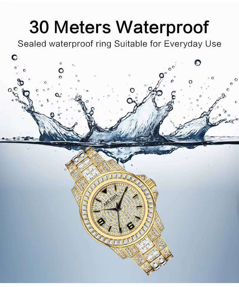 DHwatches MEGIR Men's Luxury Watch - Diamond, 42mm Big Face, 30M Waterproof, Stainless Steel, Hip Hop Fashion Wristwatch
