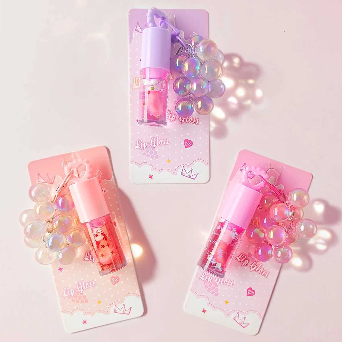 Three Color Random Grape Pendant Lip Oil Lip Gloss Moisturizing And Long-Lasting Waterproof And Sweat Proof Lip MakeupXJ250724