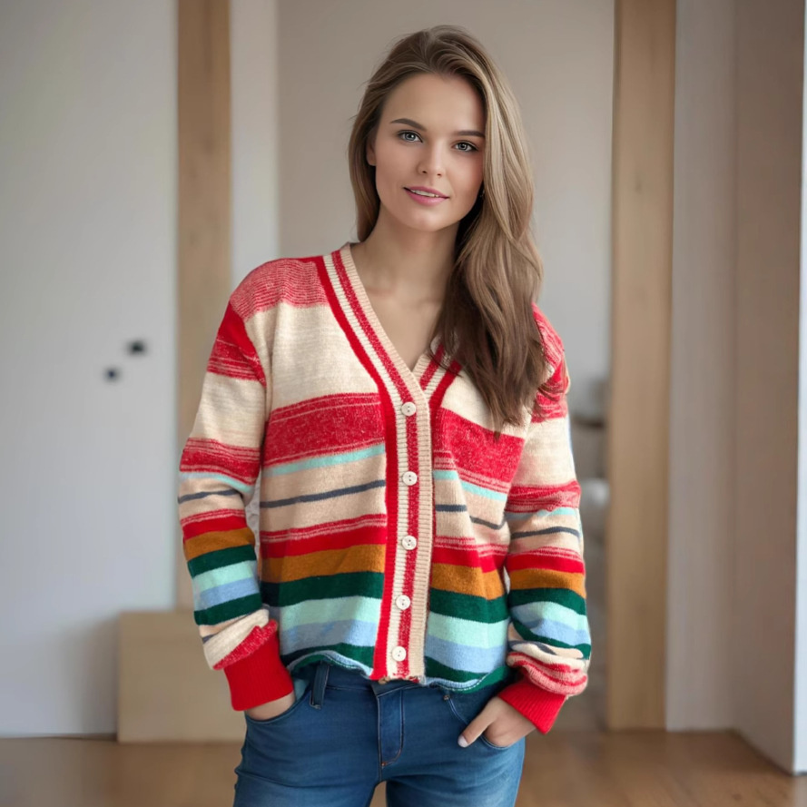 Free shipping designer sweater for women Embroidered sweater youthful playful loose and fashionable knit sweater