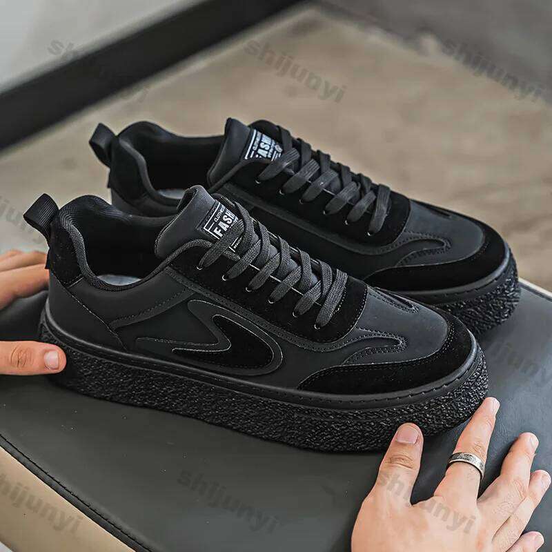 Men's Platform Sneakers Spring Autumn Fashion Lace Up Comfortable Casual Height Increase Thicken Outdoor Vulcanized Shoes