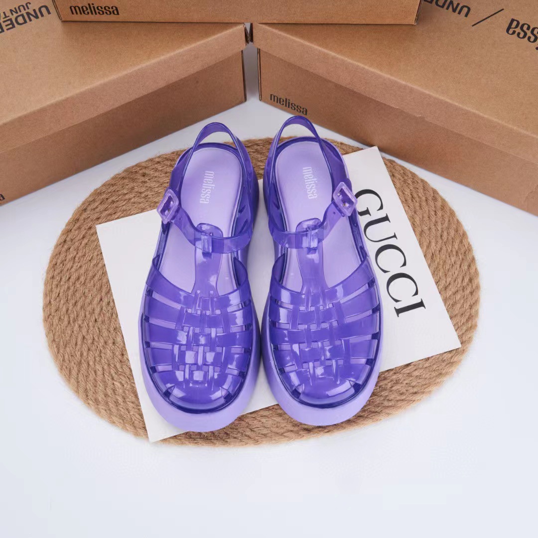 2025 Summer Sandals Ladies Thick Sole Sandals Women's Platform Roma Jelly Shoes Fashion Adult Woven Beach Sandals Women Shoes
