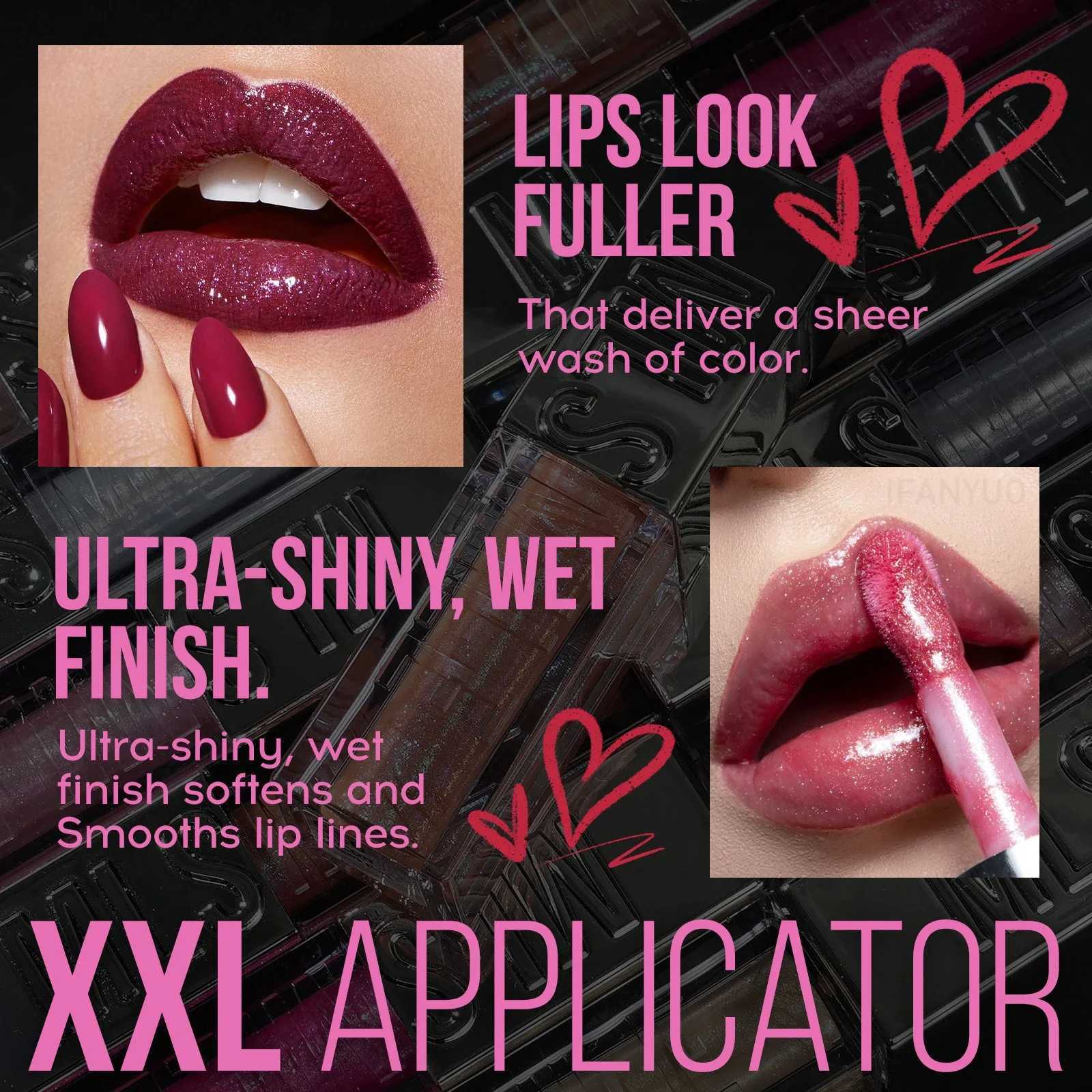 Wet Shiny Liquid Lip Gloss Diamond Shimmer Glitter Big Brush Lip Plumper Oil 6Colors Sparkling Highgloss Sequins Pearly MakeupXJ250724