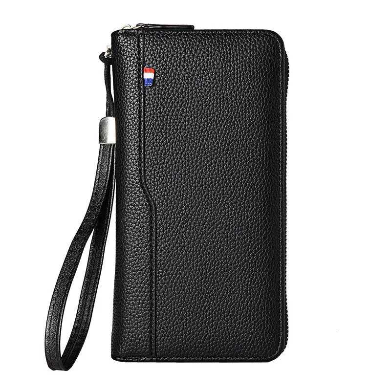 Unisex Leather Organ Card Bag Holder Long Wallet Passport RFID Multi-card Slot Men Women Large-capacity Business Card Holder Z250725