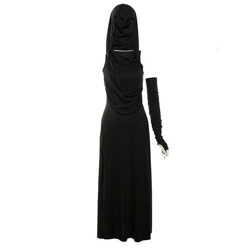2023 Summer New Women's Solid Color Sexy High Waist Bodycon Hooded Dress 18b