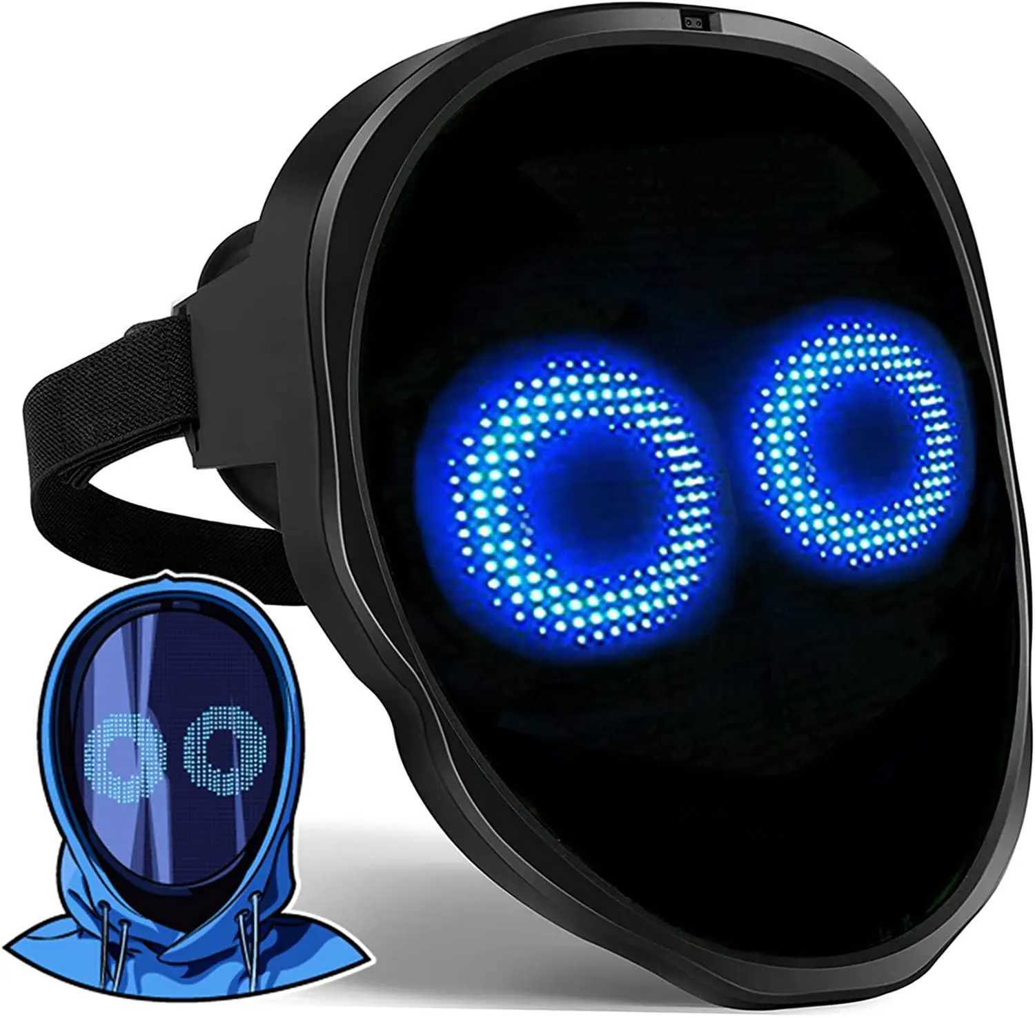 Face Transforming LED Mask with App Control - Programmable LED Halloween Mask Digital Luminous Mask for Adults Y250725