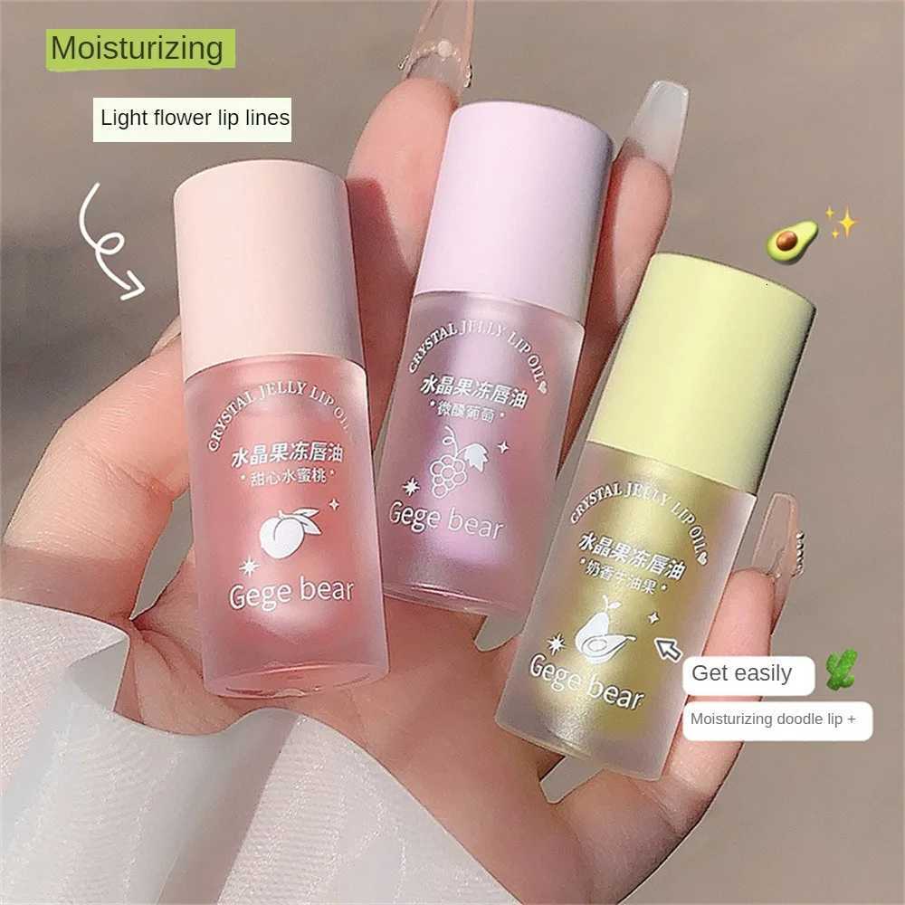Fruity Crystal Jelly Lip Oil Hydrating Plumping Lip Coat for Lipstick Clear Lip Plumper Serum Tint Lips Care Makeup CosmeticXJ250724