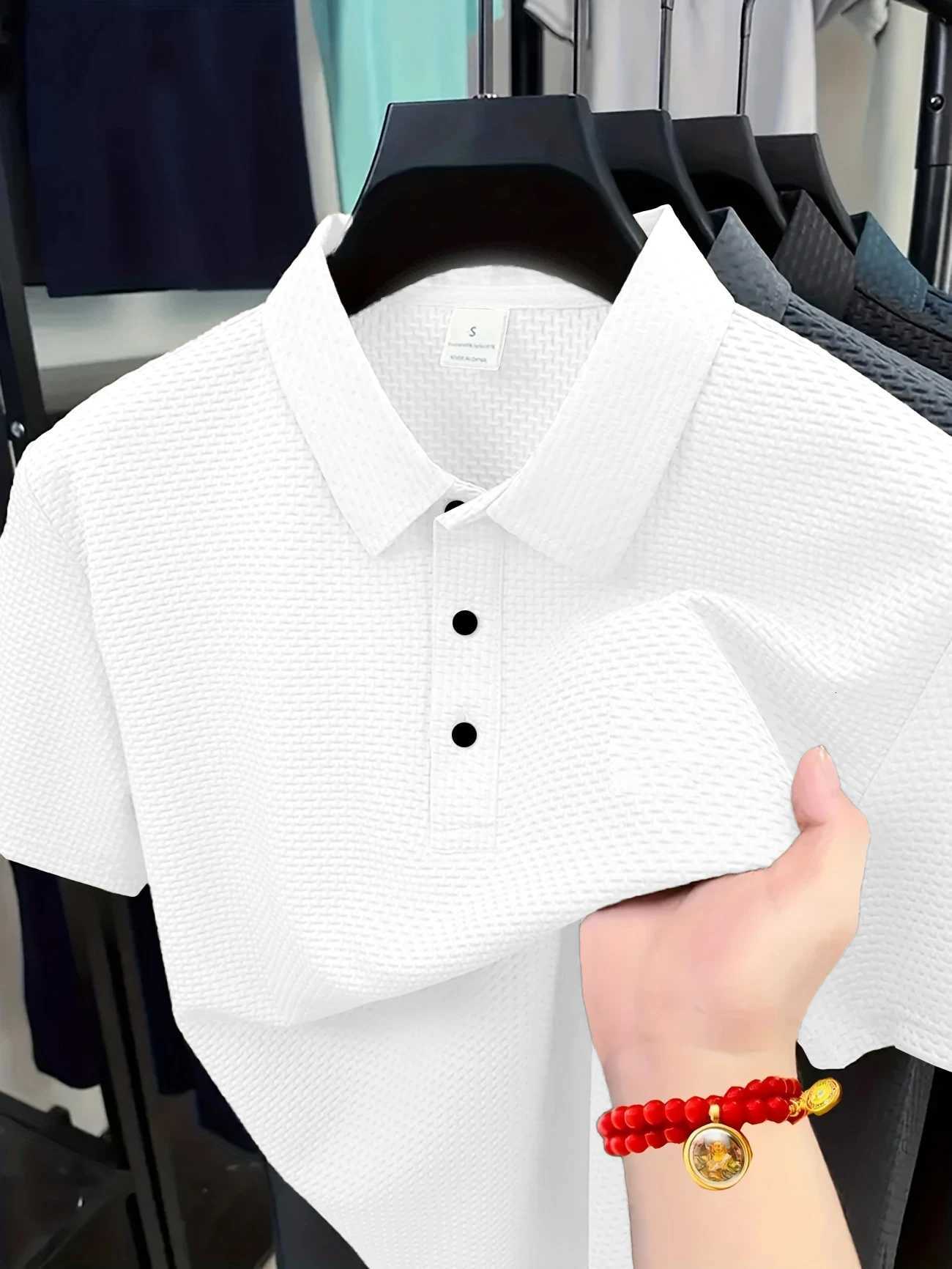 2025 new mens top Mens ice silk Polo cool breathable fabric comfortable. XJ250725
